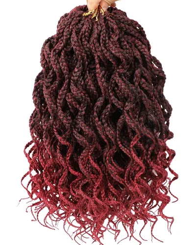 Miniatura 18 de Trenzas de caja Goddess de 150 hebras, cabello rizado de 8 pulgadas, trenzas de ganchillo pretrenzadas, trenzas de ganchillo pretrenzadas, trenzas