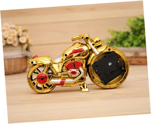 Miniatura 8 de IMIKEYA Reloj despertador para motocicleta, reloj despertador vintage, movimiento de cuarzo, estilo vintage para niños, reloj de motocicleta único