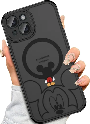 Miniatura 10 de Funda para iPhone 16 Pro Max [Compatible con MagSafe], diseño bonito, magnético, negro translúcido, mate, con borde de TPU suave y parte trasera