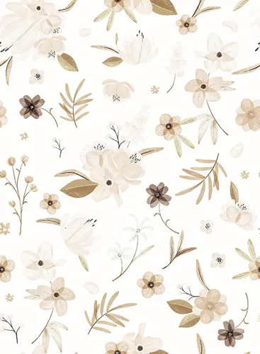 Miniatura 9 de HueBurst Papel Tapiz Blanco Cálido de 17.3"x118" Pulgadas Despegar y Pegar, Papel Tapiz Floral de Otoño y Hojas, Papel de Contacto Autoadhesivo