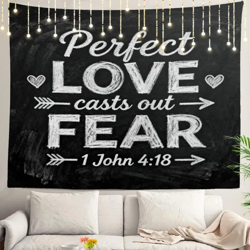 Miniatura 58 de Shrahala Tapiz de pared cristiano con palabras blancas, palabras de Navidad, escuela, Jesús, Biblia, adoración de la Biblia, tapiz grande