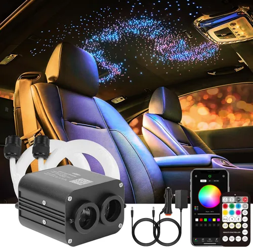 Miniatura 10 de CHINLY Twinkle - Kit de 150 piezas de luces de fibra óptica Starlight Headliner de 6.5 pies y 0.03 pulgadas, modo música, control remoto por