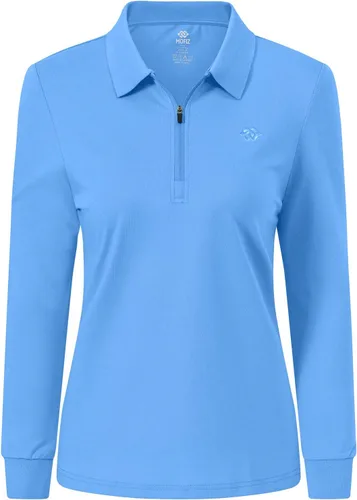 Miniatura 53 de JINSHI Polo de golf para mujer, de manga larga, con cremallera, deportiva, de secado rápido, atlética, casual, ajustada