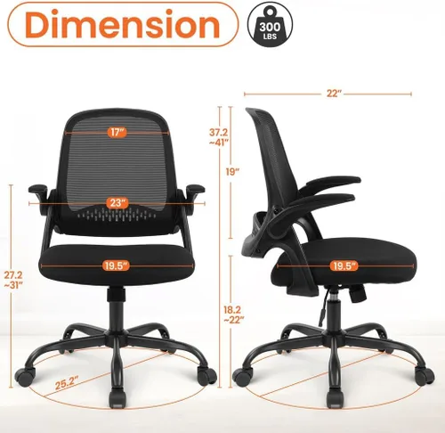 Miniatura 2 de NEO CHAIR Silla de oficina para videojuegos, silla ergonómica de malla con brazos abatibles, cómodo soporte lumbar, altura ajustable, ruedas Todo