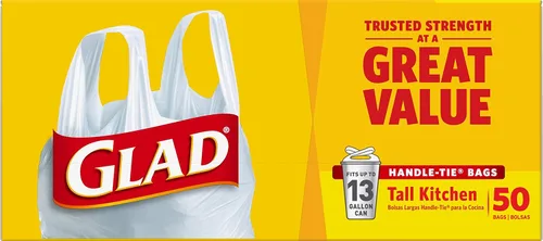 Miniatura 12 de Glad Bolsas de basura altas de cocina de 13 galones, bolsas de basura sin perfume, lazo de asa, 50