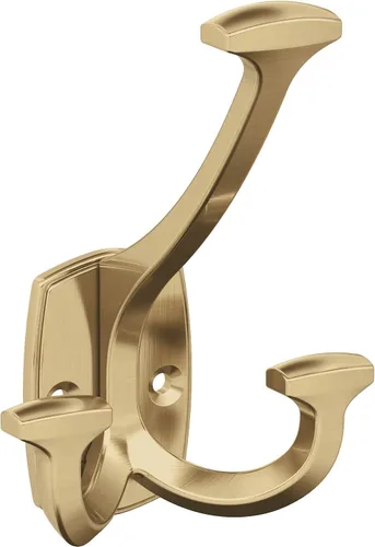 Amerock H37004CZ | Gancho de pared decorativo Vicinity de triple punta | Gancho en bronce champán para abrigos, sombreros, mochilas, bolsos |