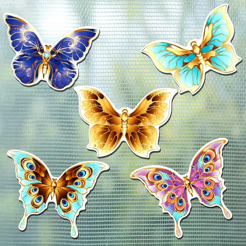 Miniatura 10 de Eaasty 10 Piezas Imanes de Mariposa para Puerta de Malla Imanes de Doble Cara para Puerta de Malla Adhesivos Magnéticos Flexibles Protector