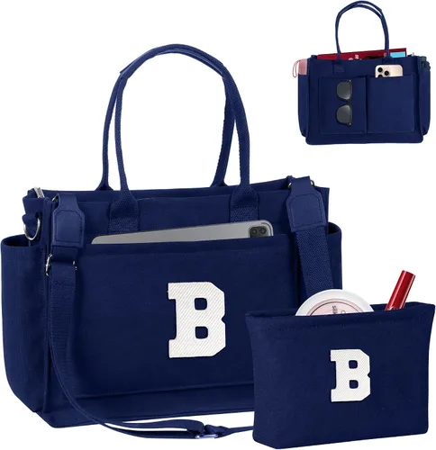 Miniatura 192 de Easter Basket Stuffers, Initial Tote Bag with Makeup Bag, Birthday Gifts for Women, Teen Girl Gifts Trendy Stuff