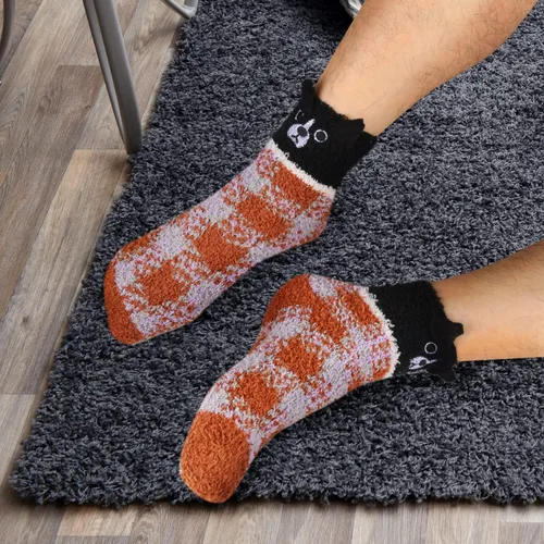 Miniatura 5 de Violet Mist Calcetines mullidos para hombre, unisex, lindos animales, acogedores, divertidos, esponjosos, cálidos, de invierno, de felpa