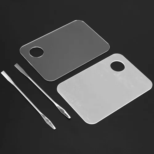 Miniatura 5 de JAPCHET 6 paletas de maquillaje cosmético acrílico con 6 palitos de mezcla de colores, bandeja de mezcla de paleta de maquillaje para pintura