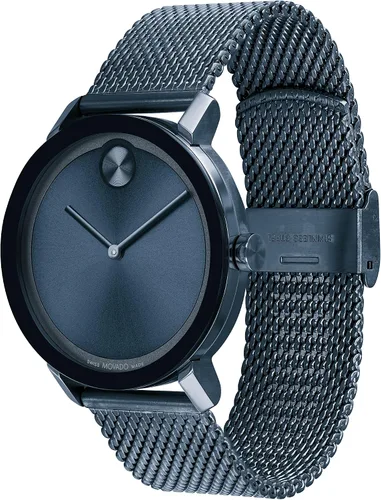 Miniatura 2 de Movado Bold Evolution - Pulsera de malla y caja de acero chapado en iones azul para hombre color azul