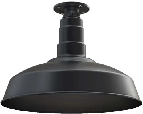 Miniatura 55 de Steel Lighting Co. Carson Barn Light Colgante montado en el techo Cúpula de 16 pulgadas Cable negro Luz de acero de estilo industrial