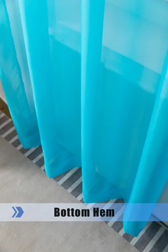 Miniatura 5 de WPM - Cortinas traslúcidas de gasa transparente con bolsillo para barra, 2 paneles de cortinas traslúcidas para dormitorio, cocina, sala de estar