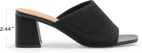 Miniatura 4 de MUSSHOE Sandalias bajas de tacón grueso sandalias de mujer transpirables con punta cuadrada