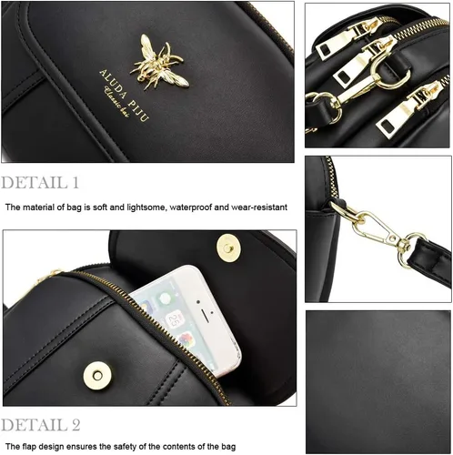 Miniatura 6 de Bandolera pequeña, bolsa elegante estilo mensajero, cartera, bolsa de mano para mujer