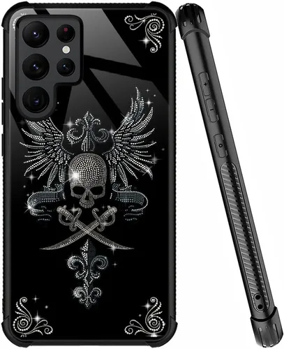 Miniatura 47 de ZHEGAILIAN Funda compatible con Samsung Galaxy S22 Ultra, funda de vidrio orgánico para niñas, mujeres y hombres, diseño de cuatro esquinas, Cabeza