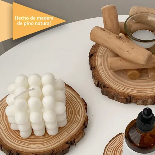 Miniatura 7 de Rebanadas de madera sin terminar para centros de mesa, 18 unidades de 5.1 a 5.5 pulgadas, discos redondos de madera con corteza de árbol, círculos