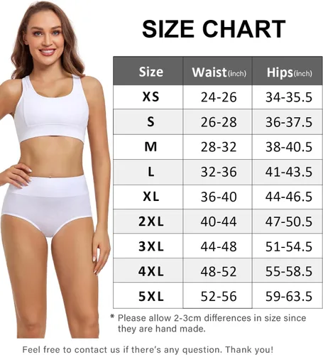 Miniatura 5 de wirarpa - Ropa interior de algodón para mujer, cintura alta y cobertura completa, paquete de 4unidades (tallas regular y extragrande)