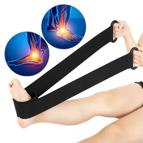 Miniatura 6 de Correa de ejercicio de estiramiento, cinturón de entrenamiento de tobillo plantar, bandas de resistencia para ejercicio de fuerza, 3.3 pies de largo