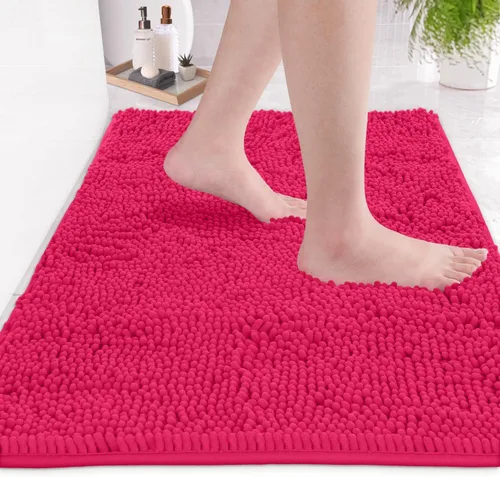 Miniatura 96 de LuxUrux Tapete de microfibra afelpada, de felpilla extrasuave, pelo largo de 1 pulgada, muy absorbente, para baño o ducha, lavar y secar a máquina