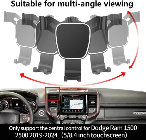 Miniatura 5 de Soporte de teléfono de coche para Dodge Ram 1500 2500 2021 2022 2023 2024 2025 2026 Dodge Ram 1500 2500 【Pantalla de 5 y 8.4 pulgadas】 Camionetas