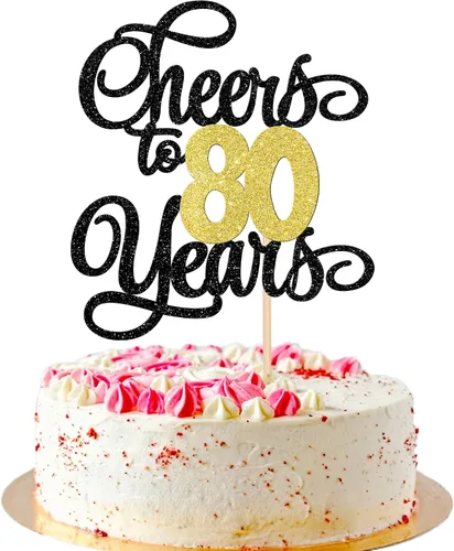 Miniatura 12 de 1 pieza de decoración para tartas de 40 años con purpurina para pastel de 40 años, 40 años, decoración fabulosa para tartas de cumpleaños de 40 Negro