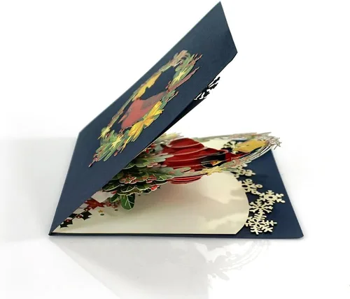 Miniatura 6 de CUTPOPUP - Tarjeta de felicitación con diseño de cardenal, Feliz Navidad, Navidad 3D, Año Nuevo, tarjeta de felicitación (cesta de cardenal)