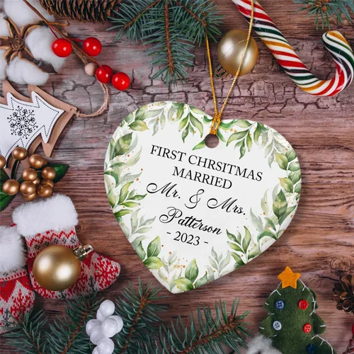 Miniatura 5 de Cat's First Christmas 2023 - Adorno personalizado de gatito, adorno de Navidad de cerámica personalizado con nombre de gato para gato, mamá y papá