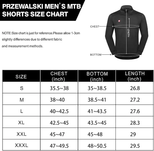 Miniatura 6 de Przewalski - Chaqueta de ciclismo para hombre, chaqueta para correr, térmica, cortavientos, transpirable, reflectante, cortavientos