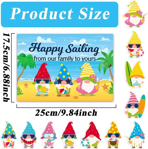 Miniatura 2 de 12 piezas de decoraciones grandes para puertas de crucero, imanes magnéticos de playa de verano, crucero, refrigerador, buzón de automóvil
