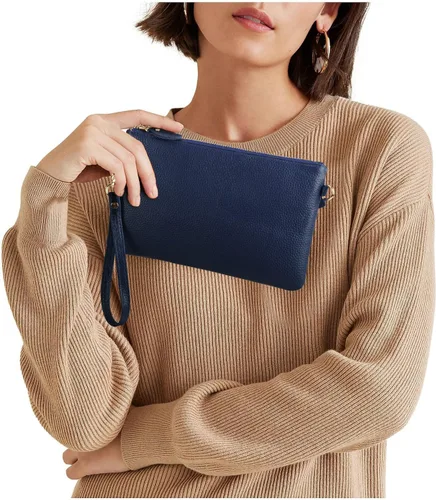 Miniatura 3 de YALUXE Cartera de mano de piel auténtica para mujer con correa cruzada