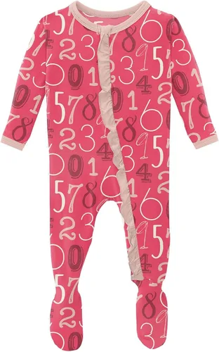 Miniatura 5 de KicKee - Mameluco clásico con volantes y cremallera, ropa de dormir suave, ropa de una sola pieza para bebé niña