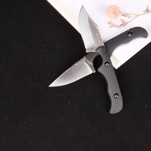 Miniatura 6 de MASALONG kni232 EDC 9Cr14MOV Cuchillo de acero inoxidable duro Cuchillos de hoja fija para acampar (punta pequeña A)