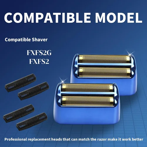 Miniatura 2 de Paquete de 2 láminas de repuesto para afeitadora y cortadores compatibles con BaBylissPRO Double FXFS2 de repuesto de lámina de metal para Azul