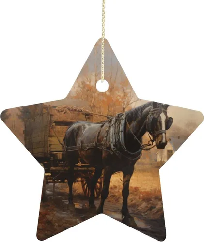 Miniatura 9 de Adorno de vacas en gafas de sol de porcelana de doble cara de 3 pulgadas, casa de campo, árbol de Navidad, accesorios para colgar, adorno de regalo