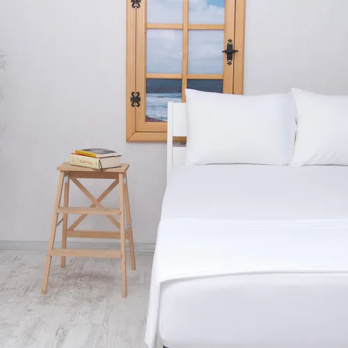 Miniatura 14 de Juego de sábanas de cama 100% algodón con bolsillo profundo - Tejido jersey de camiseta - Extra suave - Fácil ajuste - Juego de 4 piezas con fundas