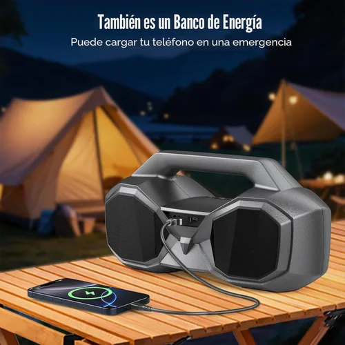 Miniatura 7 de KMAG Altavoz Bluetooth inalámbrico, altavoz de 80 W con graves más profundos, IPX7 impermeable, tiempo de reproducción de 20 horas, luces frías