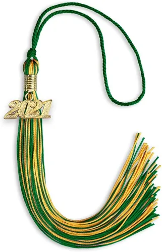 Miniatura 175 de Endea Graduation - Borla de doble color mixto con fecha dorada (negro/dorado antiguo, 2021)