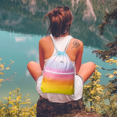 Miniatura 3 de WANDF - Mochila de nailon con cordón, resistente al agua, para gimnasio, compras, deporte, yoga