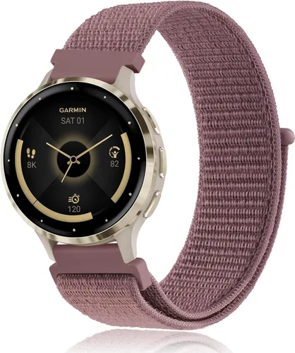 Miniatura 10 de Correa de nailon compatible con Garmin Venu 3S / Venu 4 1.614 in / Venu 2S / Vivoactive 4S / Vivomove 3S Correa de reloj ajustable de nailon suave