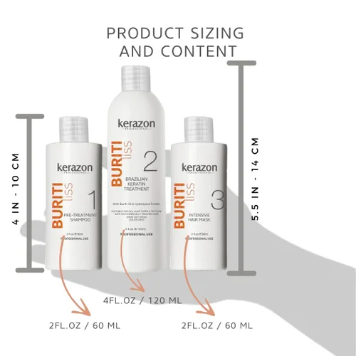 Miniatura 8 de Champú Clarificante con Tratamiento de Queratina Brasileña y Mascarilla Intensiva para el Cabello KIT Tratamiento de Keratina Alisado 120ml 4fl.oz