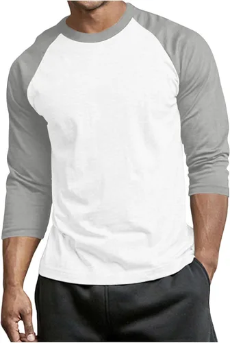 Miniatura 9 de Men's Raglan Long Sleeve Tee Shirts Color Block Crew Neck T Shirt Lightweight Soft Casual Basic Tshirts Running Tops