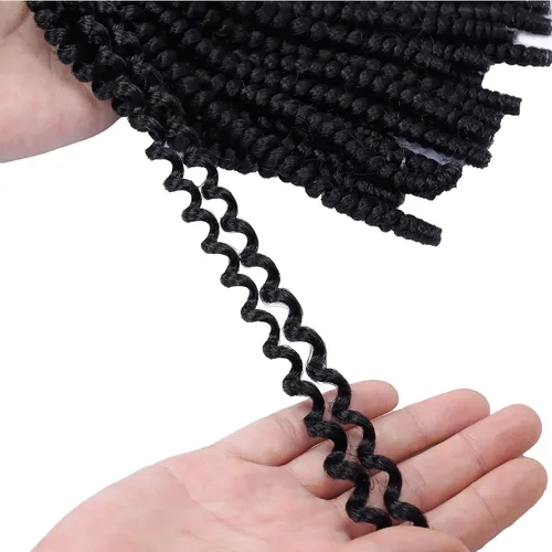 Miniatura 4 de Paquete de 2 cabello para trenzas en espiral de 8 pulgadas, cabello Spring Twist para rastas falsas, rastas de mariposa, cabello para trenzas, fibra
