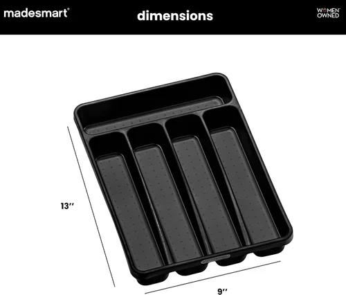 Miniatura 6 de madesmart Bandeja pequeña para cubiertos, organizador compacto de cubiertos de 5 compartimentos para tenedores, cuchillos y cucharas