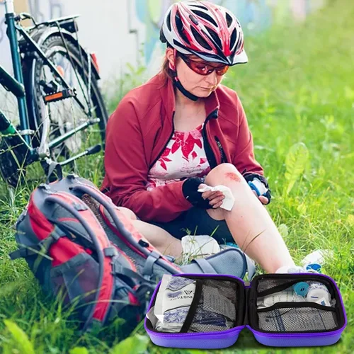 Miniatura 4 de Kit de Primeros Auxilios de Supervivencia para Coche-Hogar Kit de Emergencia - Morado 273 Piezas Equipo Suministros de Viaje Set de Primeros