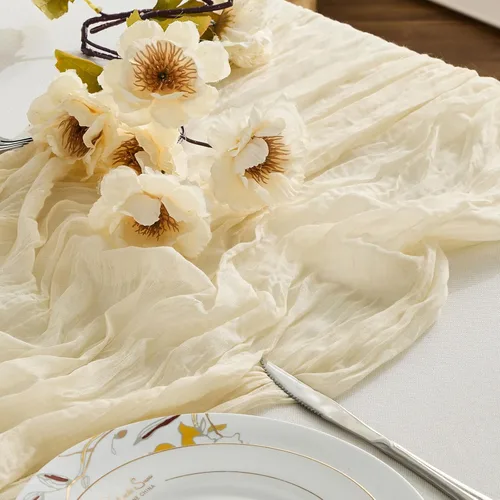 Miniatura 25 de BALCONY & FALCON Camino de mesa con borlas, lavable a máquina, caminos de mesa decorativos de lujo para el hogar para comedor, fiestas, banquetes