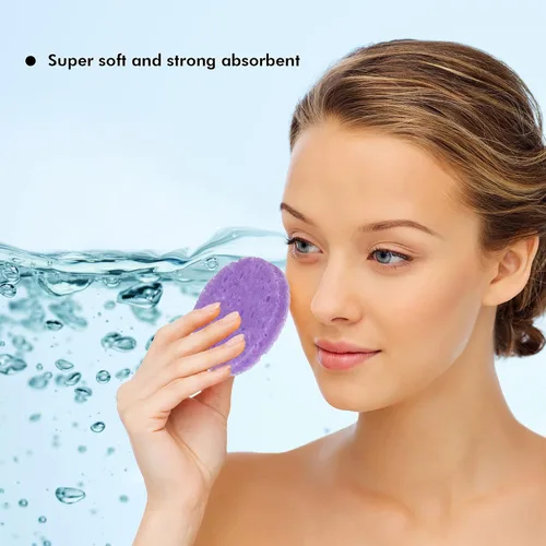 Miniatura 7 de Geiserailie 50 esponjas faciales comprimidas, maquillaje facial, esponjas cosméticas naturales de spa para mujeres, máscara exfoliante, eliminación