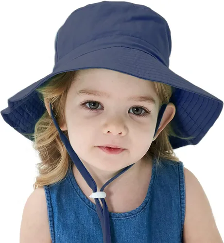 Miniatura 5 de Muryobao Sombrero de sol para bebés y niñas de ala ancha UPF 50+ con protección UV