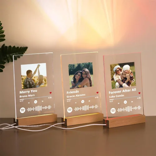 Miniatura 5 de Placa personalizada de Spotify con fotos personalizadas, regalos con fotos para novio, novia, placa de música personalizada de Spotify con regalos