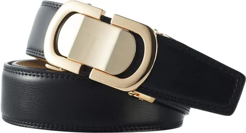 Miniatura 6 de Tonywell Cinturón de diseñador de cuero para hombre con hebilla de clic, ajuste exacto